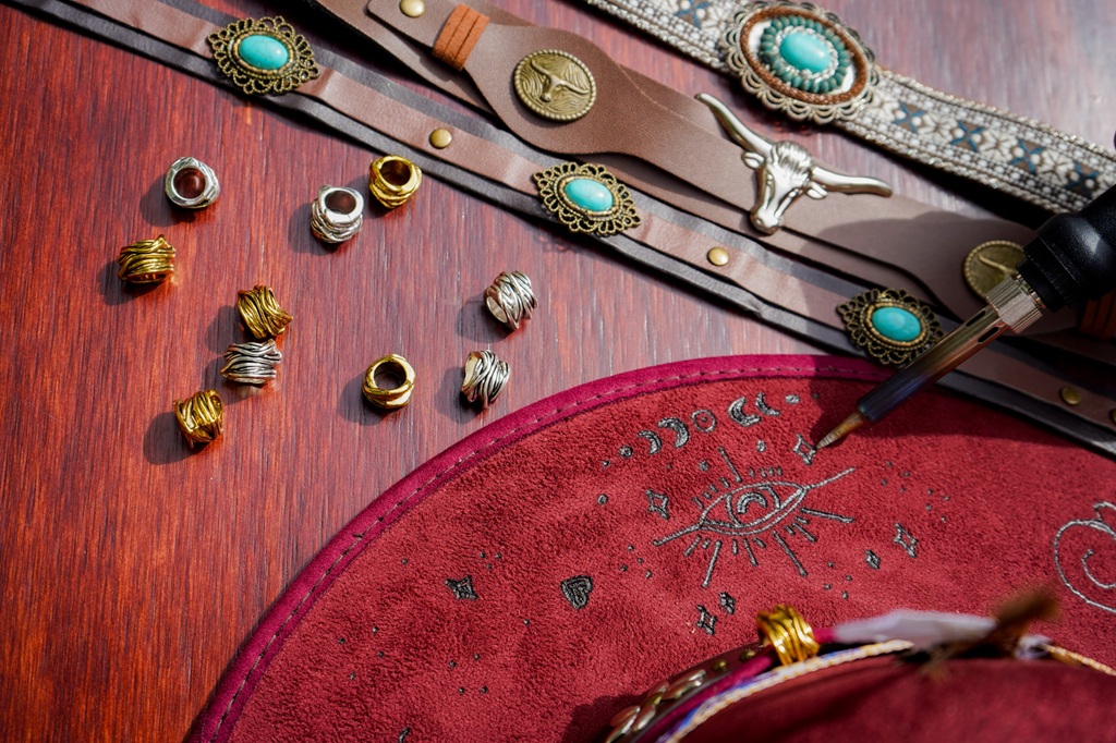 Multiple crafting items were carefully set on the table alongside a specially made hat.