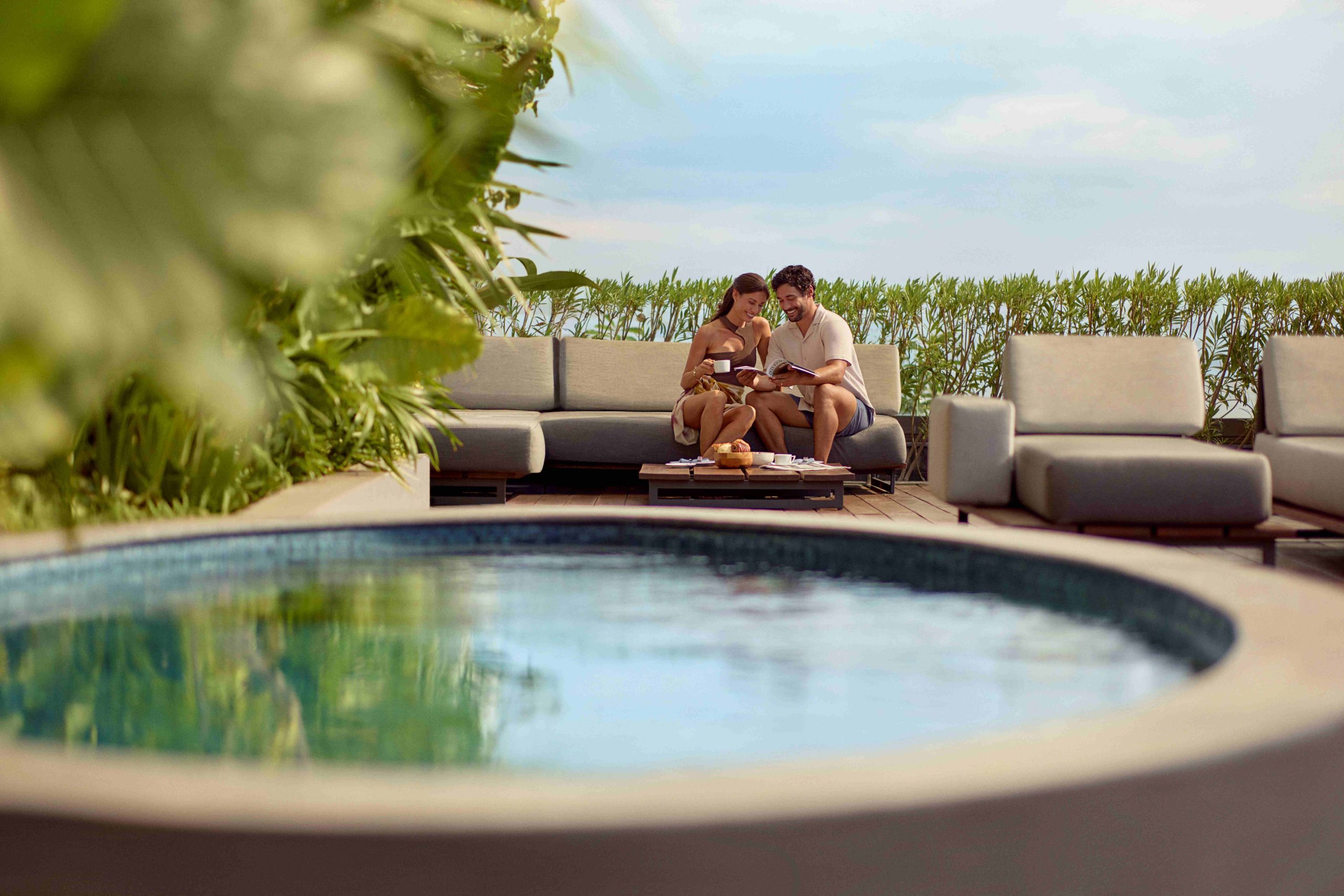 Couple honeymoon at Waldorf Astoria Riviera Maya